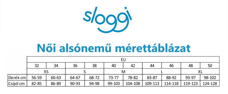 Sloggi mérettáblázat
